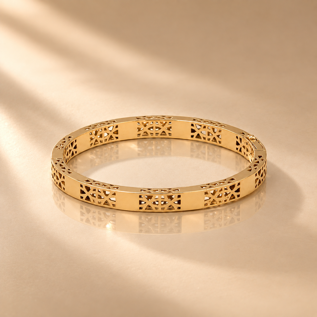 Rose Gold Cutout Geometric Bracelet for Women