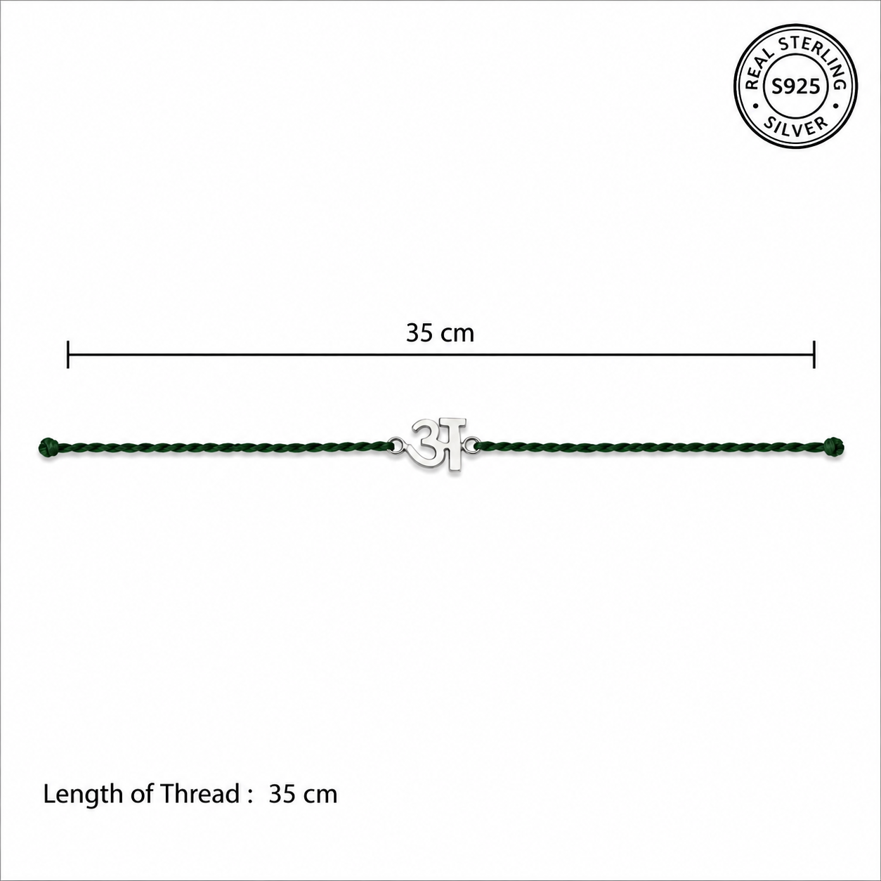 Handmade 925 Silver “अ” Hallmarked Rakhi