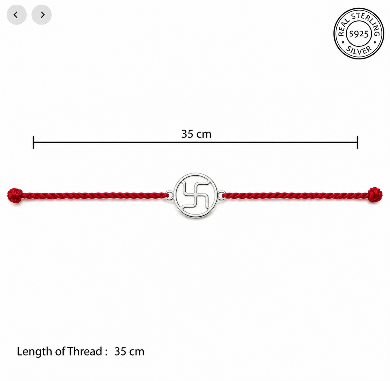 Handmade 925 Silver Swastik Hallmarked Rakhi