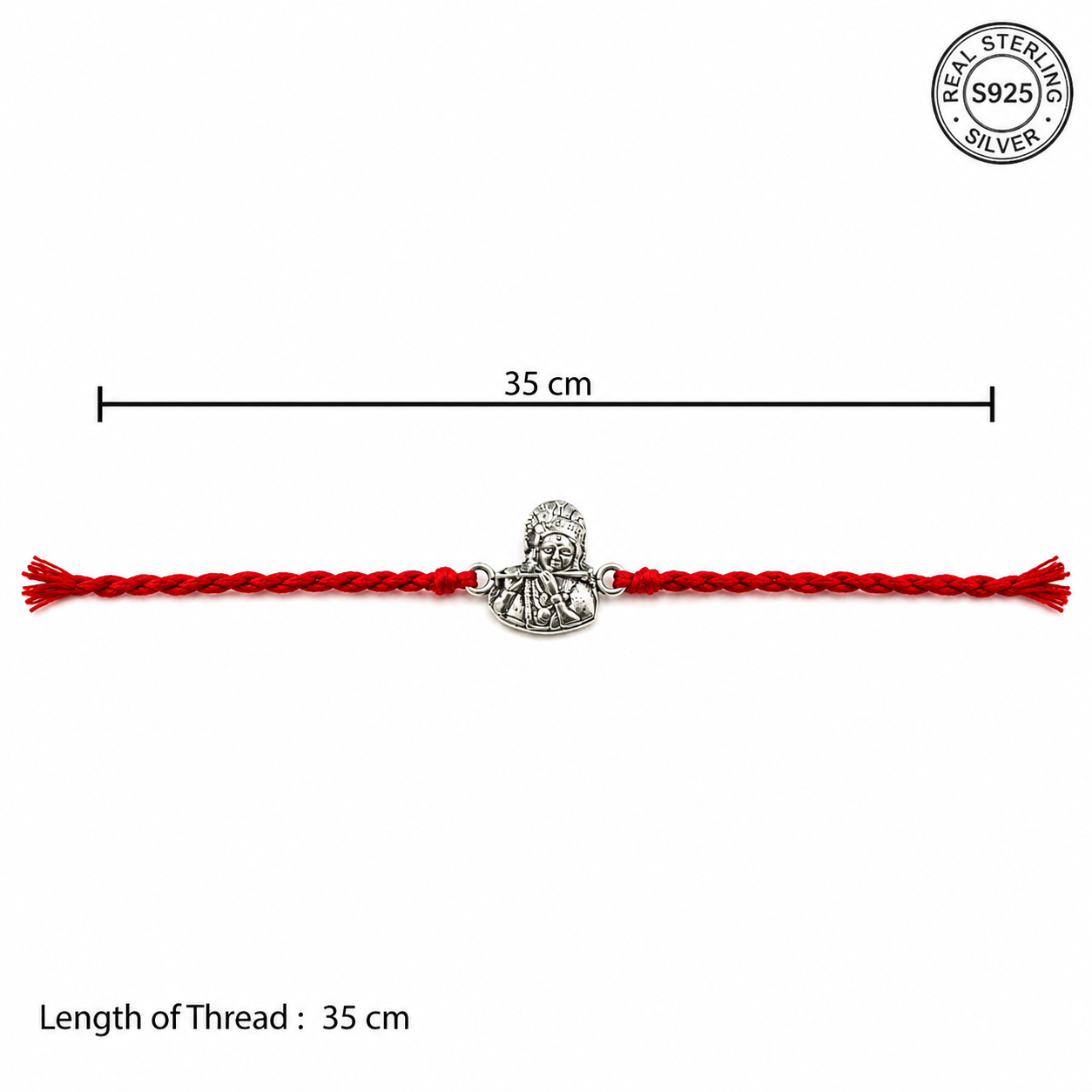 Handmade Lord Krishana 925 Silver Hallmarked Rakhi