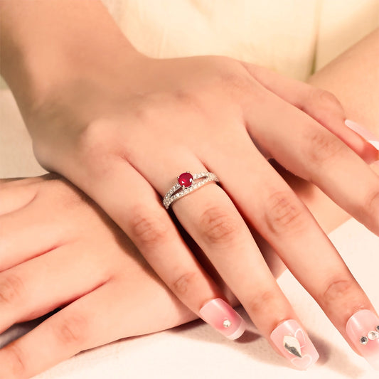 Emera Ruby Ring Silver