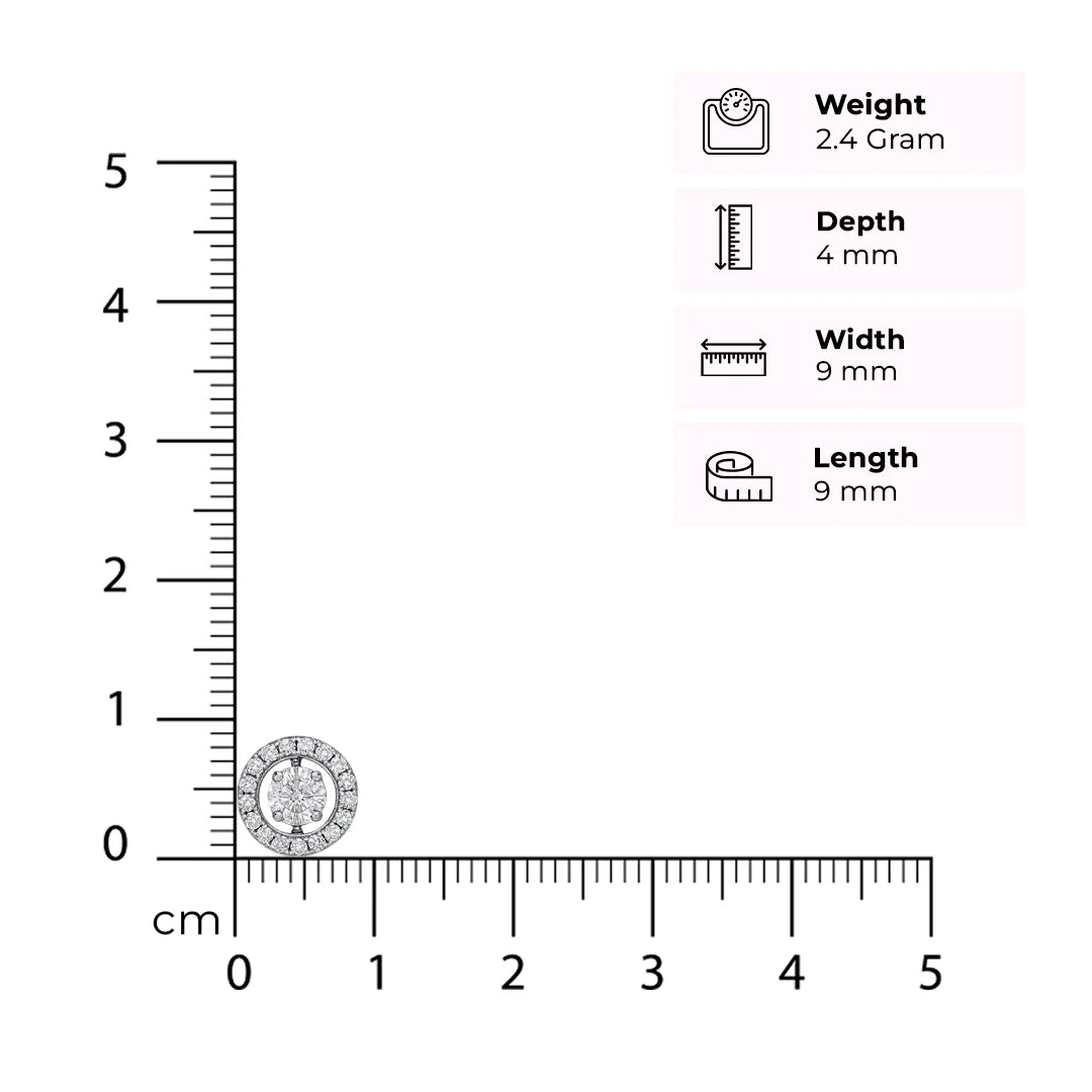 Round Sparkling Pendant Set Silver