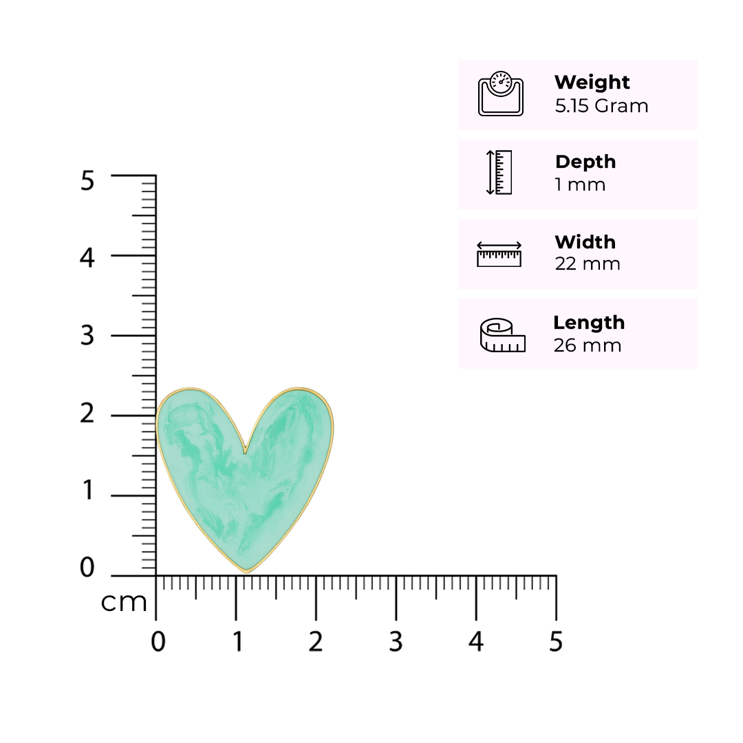 Mint Heart Enamel Earrings