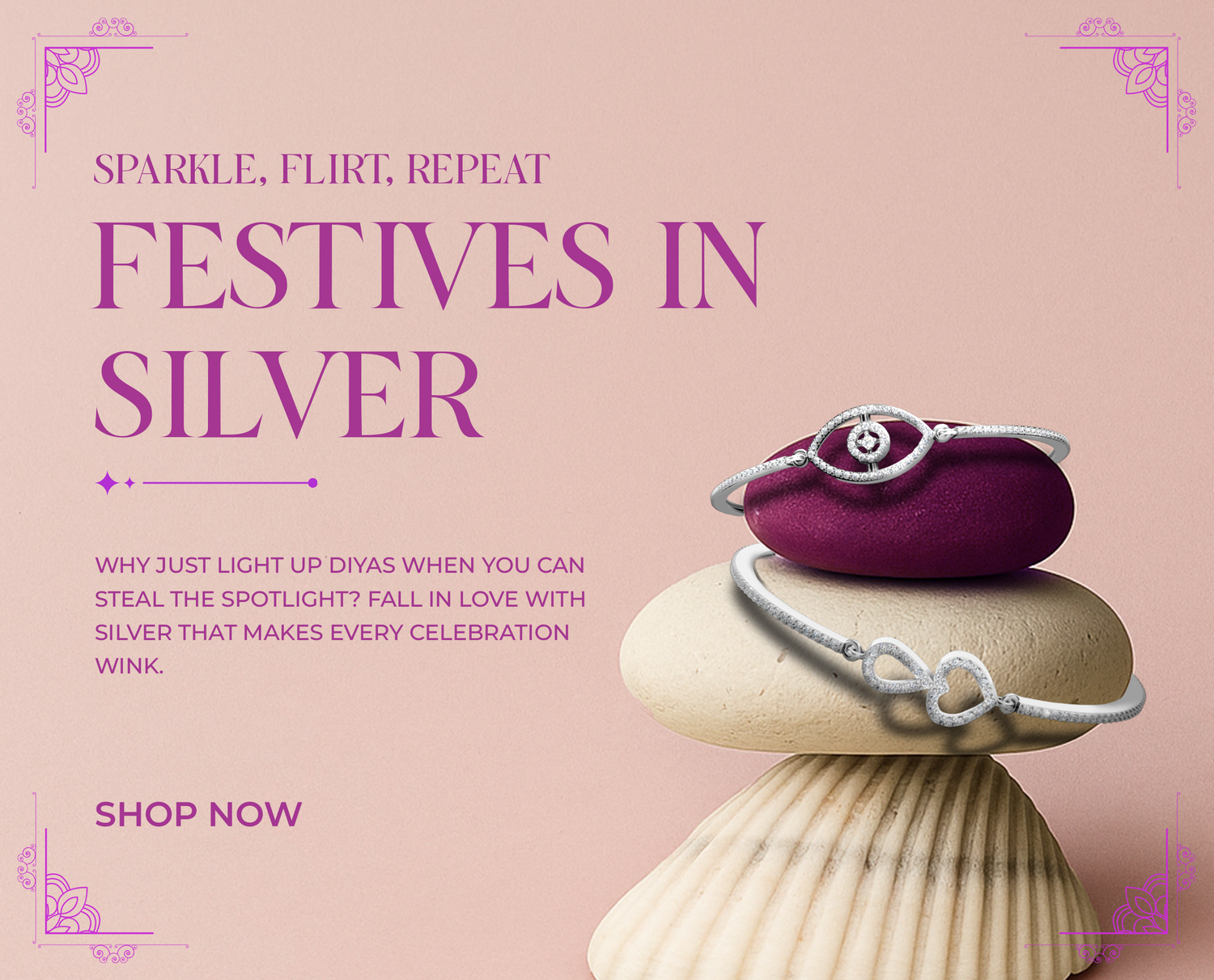Silphony Diwali Silver Jewelry Banner – Handcrafted Silver Rings and Gifts, Celebrate Festive Moments with 925 Hallmarked Jewelry