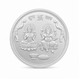 999 Pure Silver Lakshmi and Lord Ganesh Coin - 10g