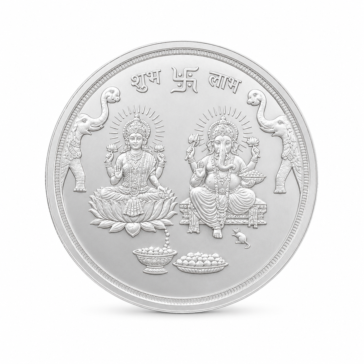 999 Pure Silver Lakshmi and Lord Ganesh Coin - 10g