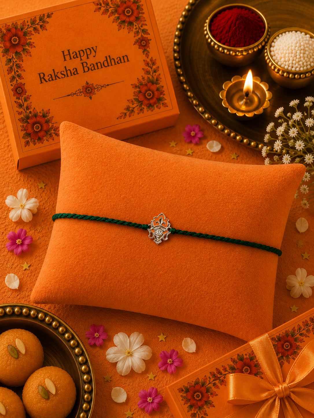 Handmade Durga Mata 925 Silver Hallmarked Rakhi