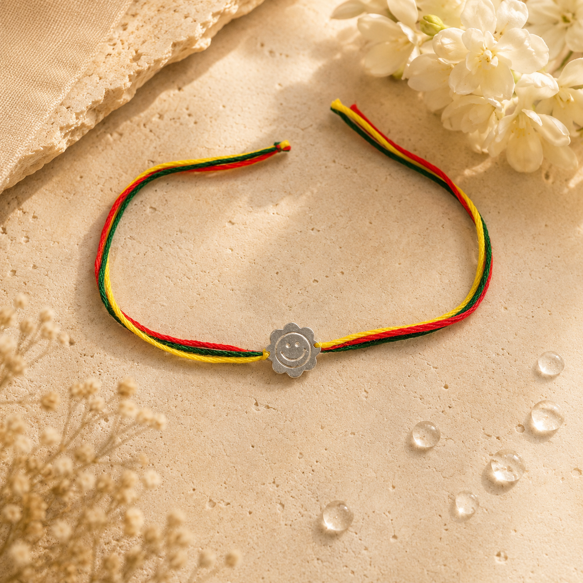 Handmade Smiley Face 925 Silver Hallmarked Rakhi