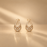 Rose Gold Filigree Teardrop Earrings