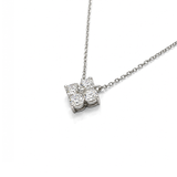 1.19ct Lab-Grown Diamond 925 Silver Pendant Floral Necklace