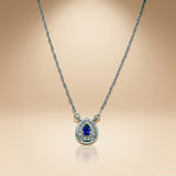 One-of-One 92.5 Silver Navy Teardrop Pendant Necklace