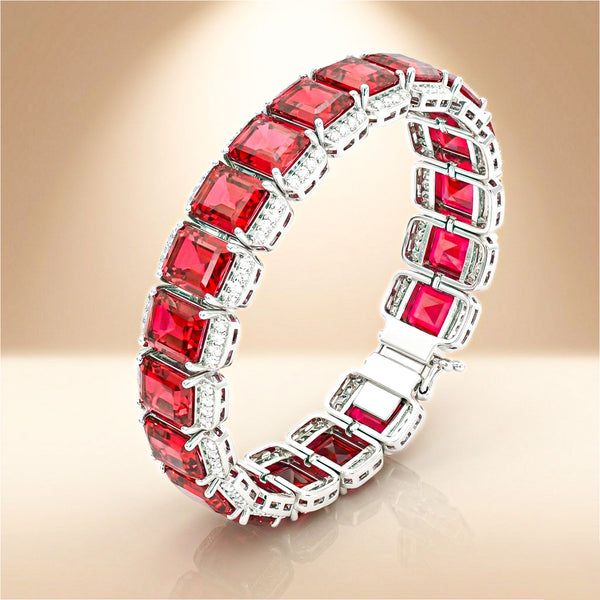 Red Square Stone Bracelet