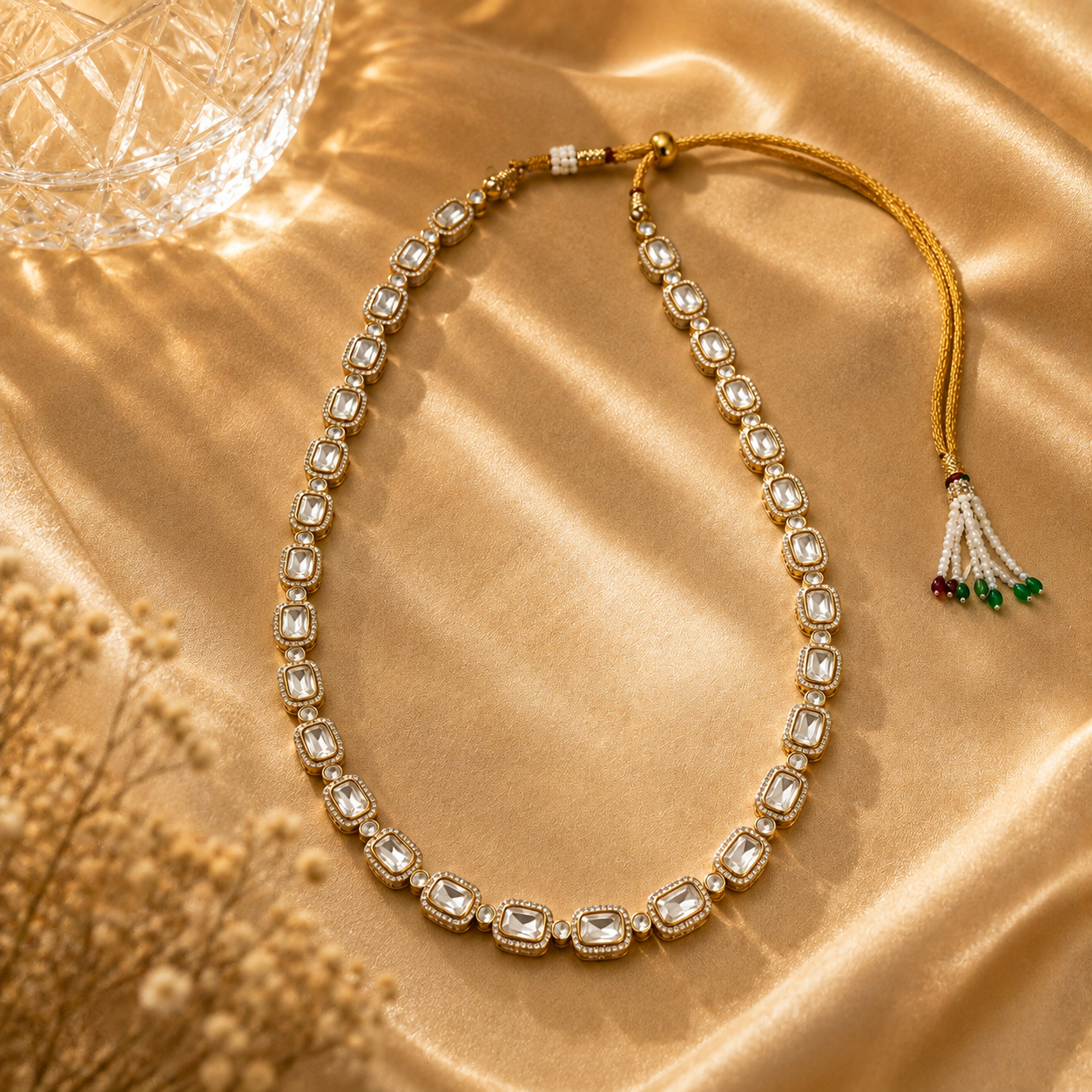 925 Sterling Silver Polki & Moissanite Traditional Statement Jewellery