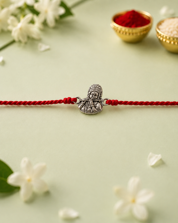 Handmade Lord Krishana 925 Silver Hallmarked Rakhi