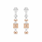 Rose Gold 925 Floral Stud & Ball Bead Dangle Statement Earrings