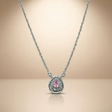 One-of One 92.5 Silver Blush Pink Teardrop Pendant Necklace