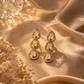 925 Sterling Silver Polki & Moissanite Long Drop Designer Earrings
