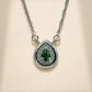 One-of One 92.5 Silver Green Simulant Emerald Pendant Necklace