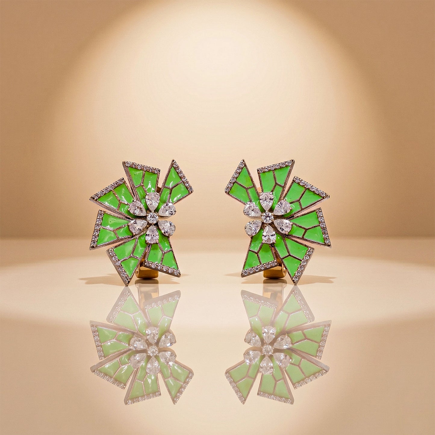 Emerald Starburst Luxe Statement Earrings