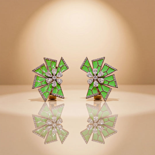 Emerald Starburst Luxe Statement Earrings