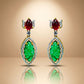 Carved Green Drop Earrings
