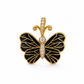 0.15 Ct Natural Diamond Black Butterfly Statement Pendant for Women