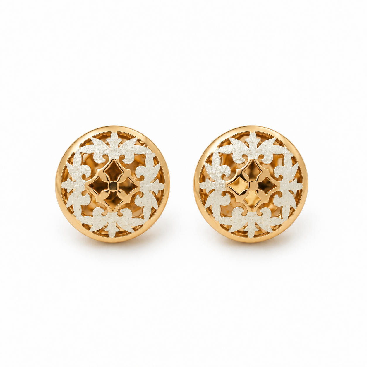 Floral 925 Sterling Silver Filigree Stud Earrings