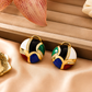 One-of-One 92.5 Silver Multicolor Enamel Dome Stud Earrings