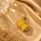 Yellow Enamel Musical Instrument with Moissanite 925 Silver Pendant | Hallmarked Jewellery