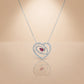 92.5 Silver Red Ruby Pear-Cut Heart Swirl Pendant Necklace