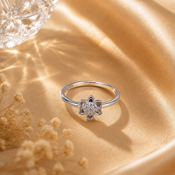 Floral Cluster 925 Sterling Silver Statement Ring for Dailywear