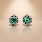One-of-One Emerald Swirl Stud Earrings in 92.5 Silver