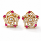 925 Sterling Silver Polki & Quartz Moissanite Designer Statement Stud Earrings