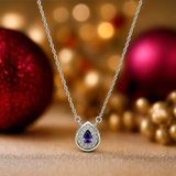 One-of-One 92.5 Silver Navy Teardrop Pendant Necklace
