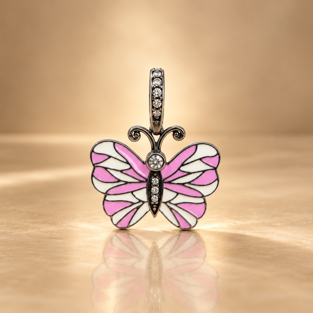0.15 ct Natural Diamond Butterfly Pendant