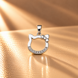 925 Silver Moissanite Kitty Pendant Chain