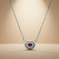 One-of-One 92.5 Silver Round Simulant Ruby Pendant