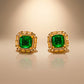 One-of-One Emerald Frame Studs in 92.5 Silver