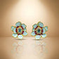 Aqua Bloom Earrings Silver