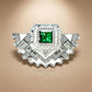 Green Emerald-Tone Statement Brooch