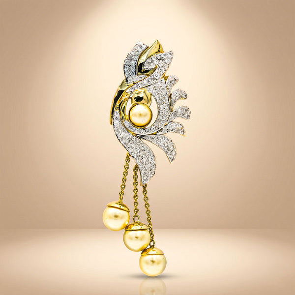 One-of-One 92.5 Silver Pearl Cascade Statement Brooch