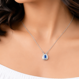 One-of-One 92.5 Silver Simulant Amethyst Teardrop Pendant Necklace