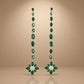 One-of-One 92.5 Silver Green Floral Drop Earrings