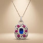 One-of-One 92.5 Silver Blue Stone Floral Motif Pendant Necklace