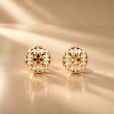 925 Silver Rose Gold Filigree Stud Earrings for Women