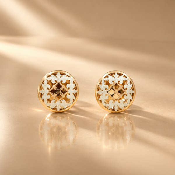 Floral 925 Sterling Silver Filigree Stud Earrings