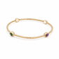 925 Sterling Open Cuff With Multi-Color Gemstone Accents Bangle | Hallmarked Silver Jewelry