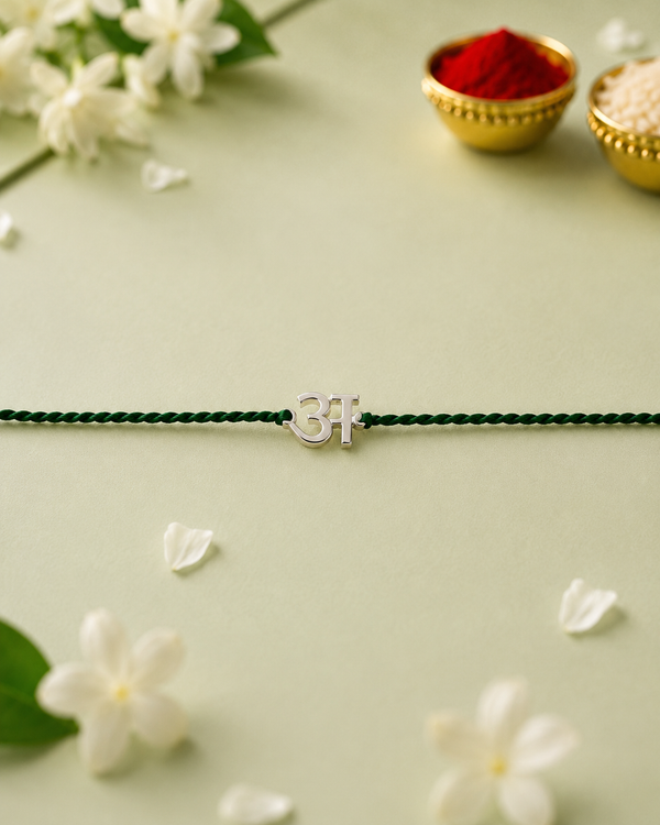 Handmade 925 Silver “अ” Hallmarked Rakhi