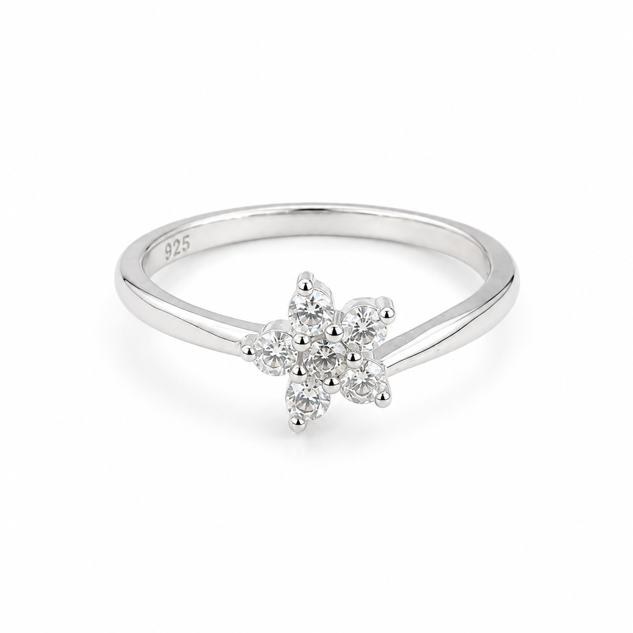 Flower Cluster Silver Minimalist Silver Ring for Women