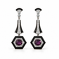 Black Enamel 925 Sterling Silver Long Drop Earrings | Hallmarked Jewellery
